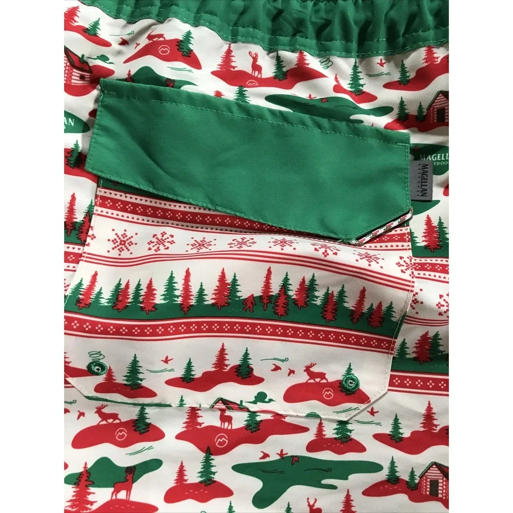 Magellan MENS FISH GEAR BOAT‎ SHORT HOLIDAY SWEATER PRINT SIZE SMALL (8)